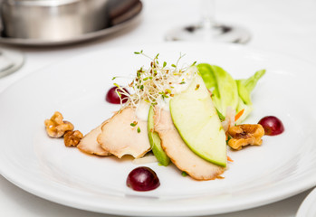 Sliced Chicken and Apple Appetizer