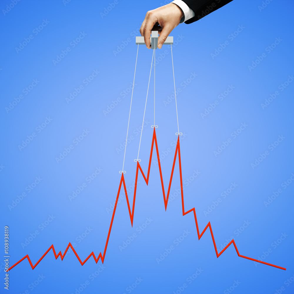 Poster blue graph manipulating