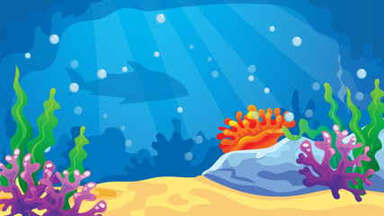 Fototapeta na wymiar Game Underwater World Background