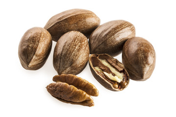 A pile of pecan nuts