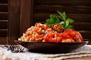 Pasta with vegetable sauce