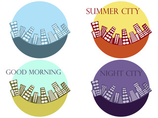 Summer cityscape. Summer city. Vector illustration.