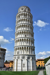The Leaning Tower of Pisa, a wonderful medieval monument, one of the most famous landamrk in Italy