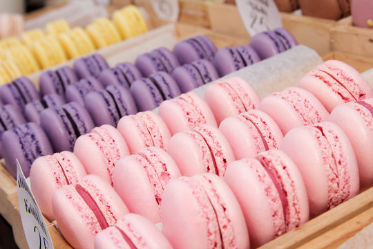 Set of french cookies macaroons