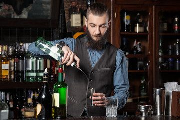 Barman at work.
