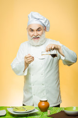 Chef cook preparing food