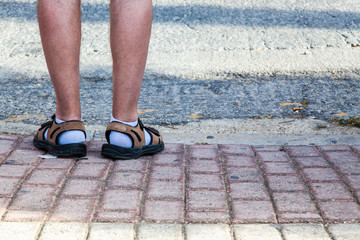 Sandals and socks