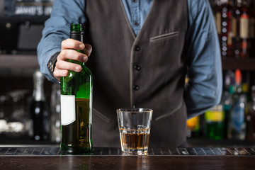 Barman at work.