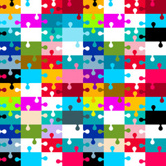 Seamless Vector Jigsaw - Puzzle Illustration