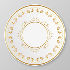 Vector gold decorative plate.