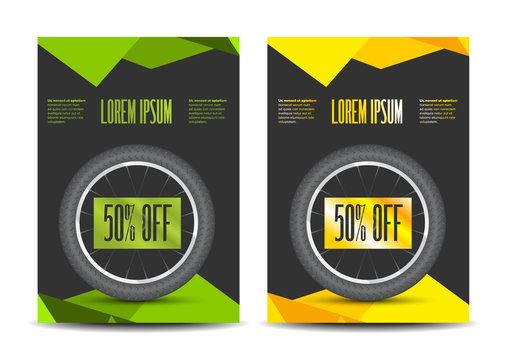 Leaflet with bicycle wheel