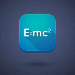 Square long shadow app button with the Theory of Relativity form