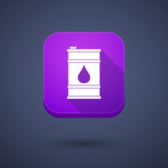 Square long shadow app button with a barrel of oil