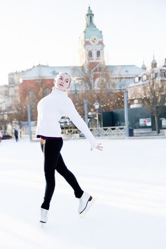 Woman figure skating