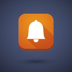 Square long shadow app button with a bell
