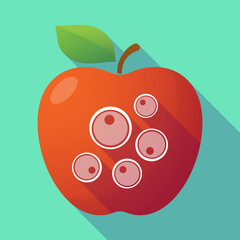 Long shadow red apple with oocytes