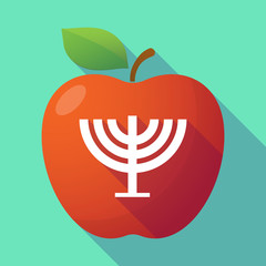 Long shadow red apple with a chandelier