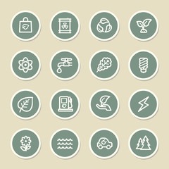 Green ecology web icons set