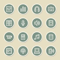 Media Web Icons Set