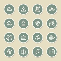 Travel web icons set