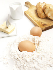 Pan con huevos leche y harina preparación masa