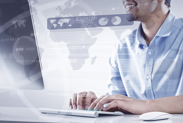 Man surfing the Internet 