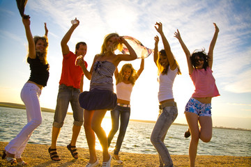 teens beach party