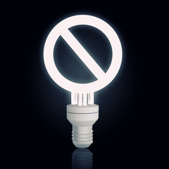 Glowing bulb in darkness