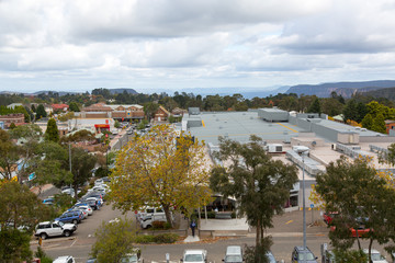 Fototapeta na wymiar Rooftop of a Shopping Centre in Katoomba Blue Mountains Australia
