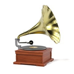 3d render of vintage gramophone