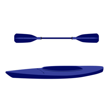 Kayak boat and oar