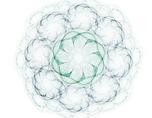 Elementary Particles series. Interplay of abstract fractal forms on the subject of nuclear physics science and graphic design.