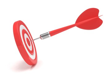 arrow darts in target. 3d rendering.
