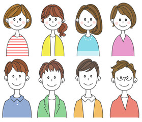 男女のイラスト(セット)