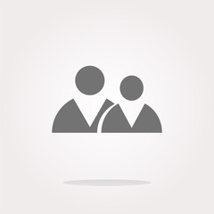 Obraz premium vector icon button with office people inside, isolated on white
