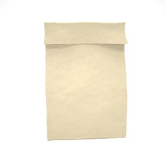 Lunch bag on white. 3d rendering.