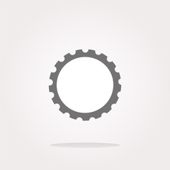 vector gear web icon, button isolated on white background