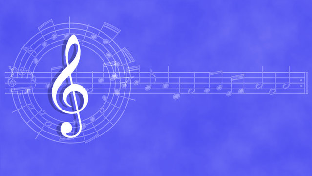 Muziek noten en muziekbalk als achtergrond