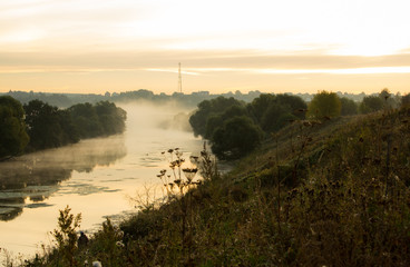 Morning mist over the river