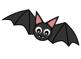 cute cartoon bat vector illustration isolated on white background