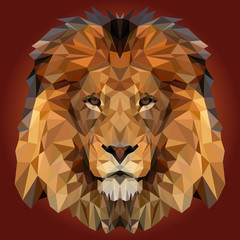 Abstract Low Poly Lion Design