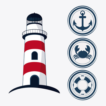 Flat illustration about Lighthouse design 