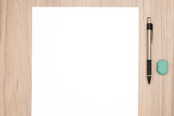 Blank paper with pencil