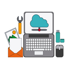 Digital Marketing over white background, vector illustration