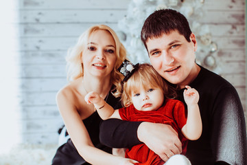 happy family in Christmas atmosphere