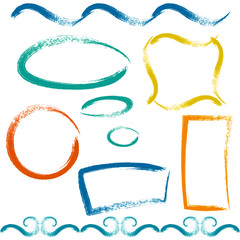 Set of grunge brush frames