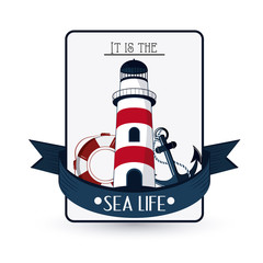 Sea life design, nautical and marine concept, vector illustration