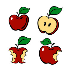 Painting apple set, vector