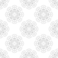 Floral light silver ornament. Seamless abstract background with fine pattern