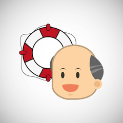 sea lifestyle design, flat illustration